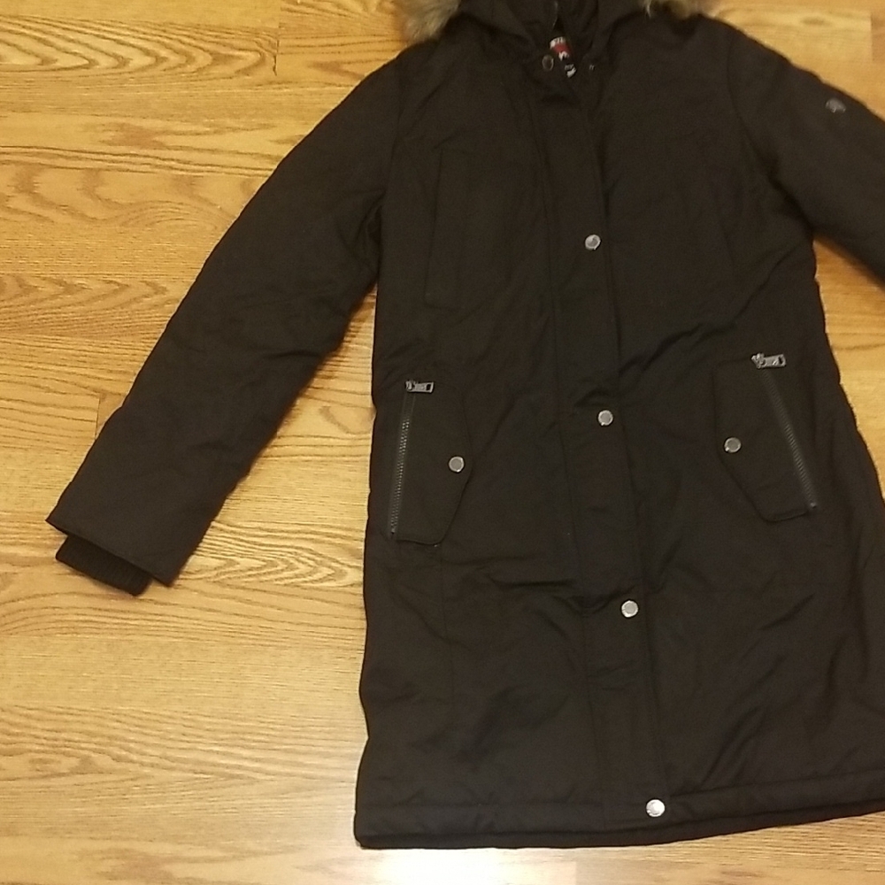 Madison Black Ski Jacket with Faux Fur Hood - Picture 4 of 15
